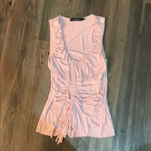 Arden B Blush Gathered and Ruched Tank